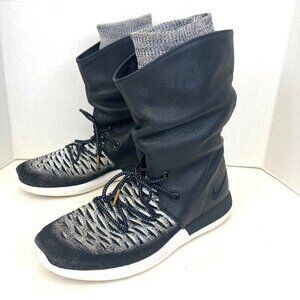 Nike Womens Roshe Two Hi Flyknit Black Shoes Sneakers Boots Size 12 861708-002